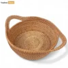 Handmade Green Straw Rattan Bowl with Handles - TW01BL0011-1.webp