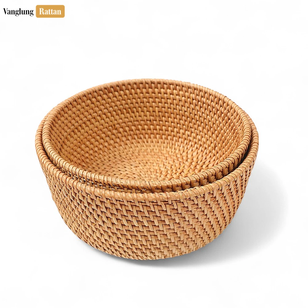 Handwoven Green Round Deep Straw Rattan Bowl - TW01BL0013 - How should I clean and maintain my rattan bowl?