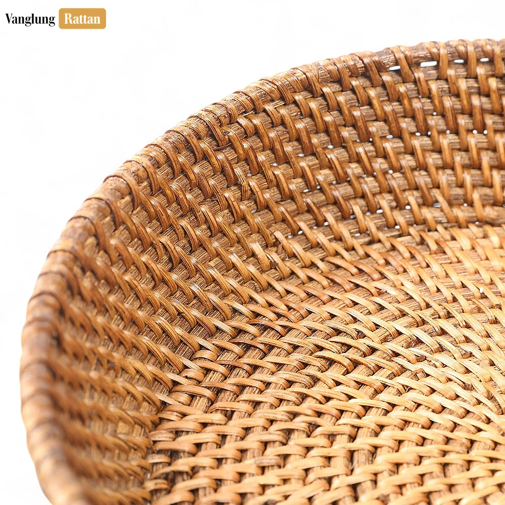Handwoven Manufacture Brown Straw Rattan Serving Bowl - TW01BL0015DD - 🍽️ Applications