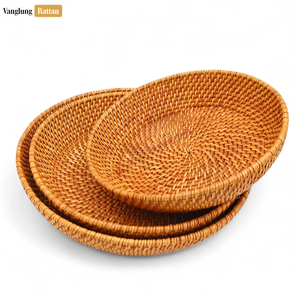 Handwoven Spiral Weave Full Rattan Serving Bowl - TW02BL0020 - Handwoven Spiral Weave Full Rattan Serving Bowl - Natural Elegance for Your Table