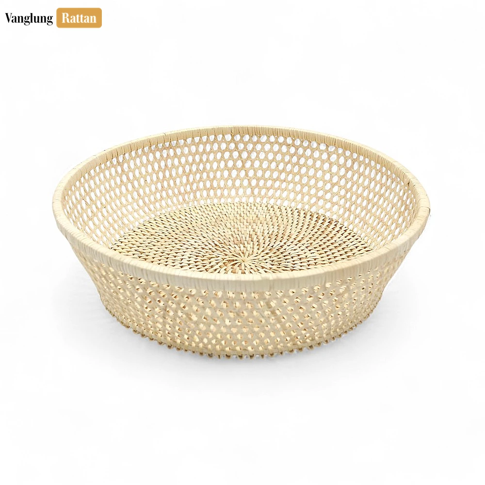 Light Natural Wicker Cane Mesh Serving Bowl - TW02BL0026 - Light Natural Wicker Cane Mesh Serving Bowl - TW02BL0026