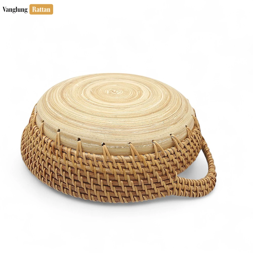 Natural Handicraft Straw Bamboo Rattan Serving Bowl with Handles - TW01BL0012 - ✨ Product Highlights