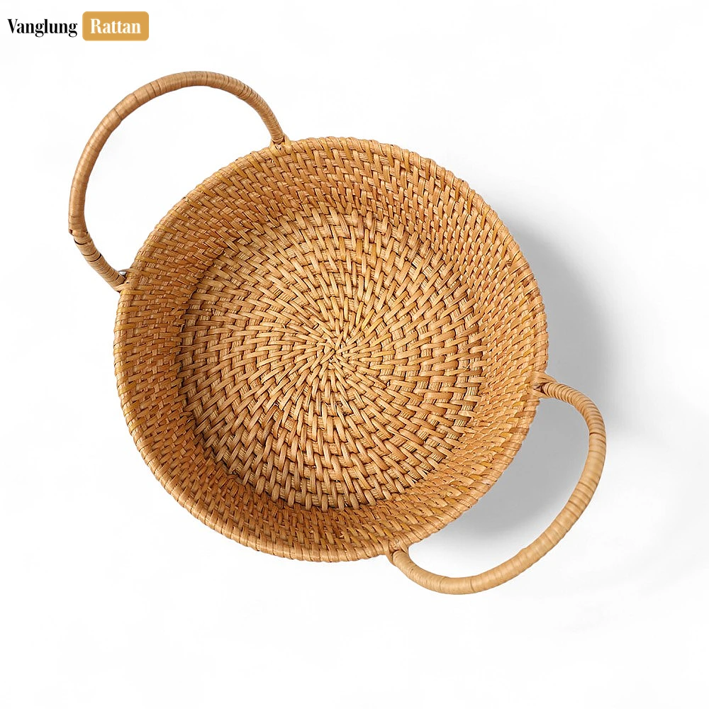 Natural Handwoven Straw Rattan Serving Bowl with Handles - TW01BL0002 - 🏠 Applications & Uses