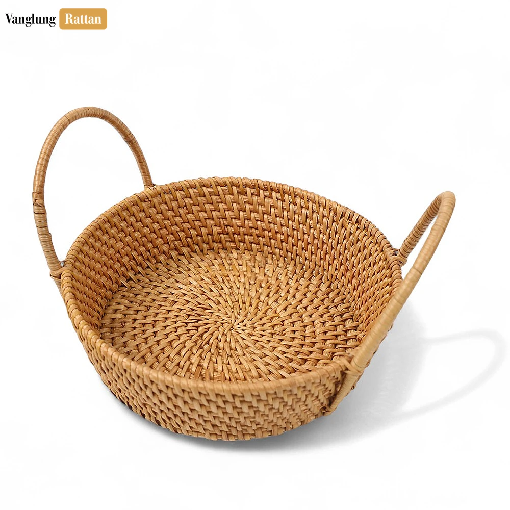Natural Handwoven Straw Rattan Serving Bowl with Handles - TW01BL0002 - ✨ Product Highlights
