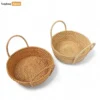 Natural Round Wicker Straw Rattan Serving Bowl with Handles - TW01BL0002T-1.webp
