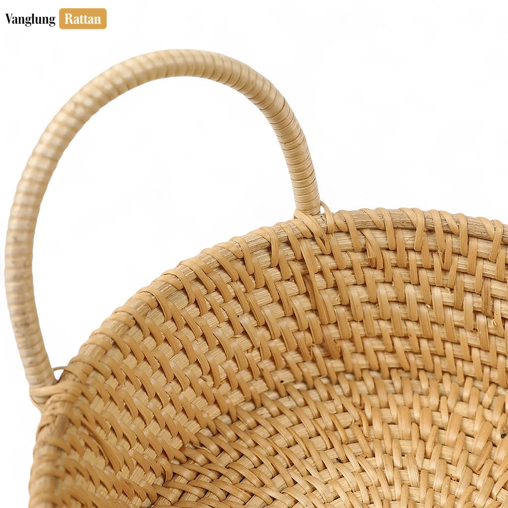 Natural Round Wicker Straw Rattan Serving Bowl with Handles - TW01BL0002T - 🛒 Why Choose VanglungRattan