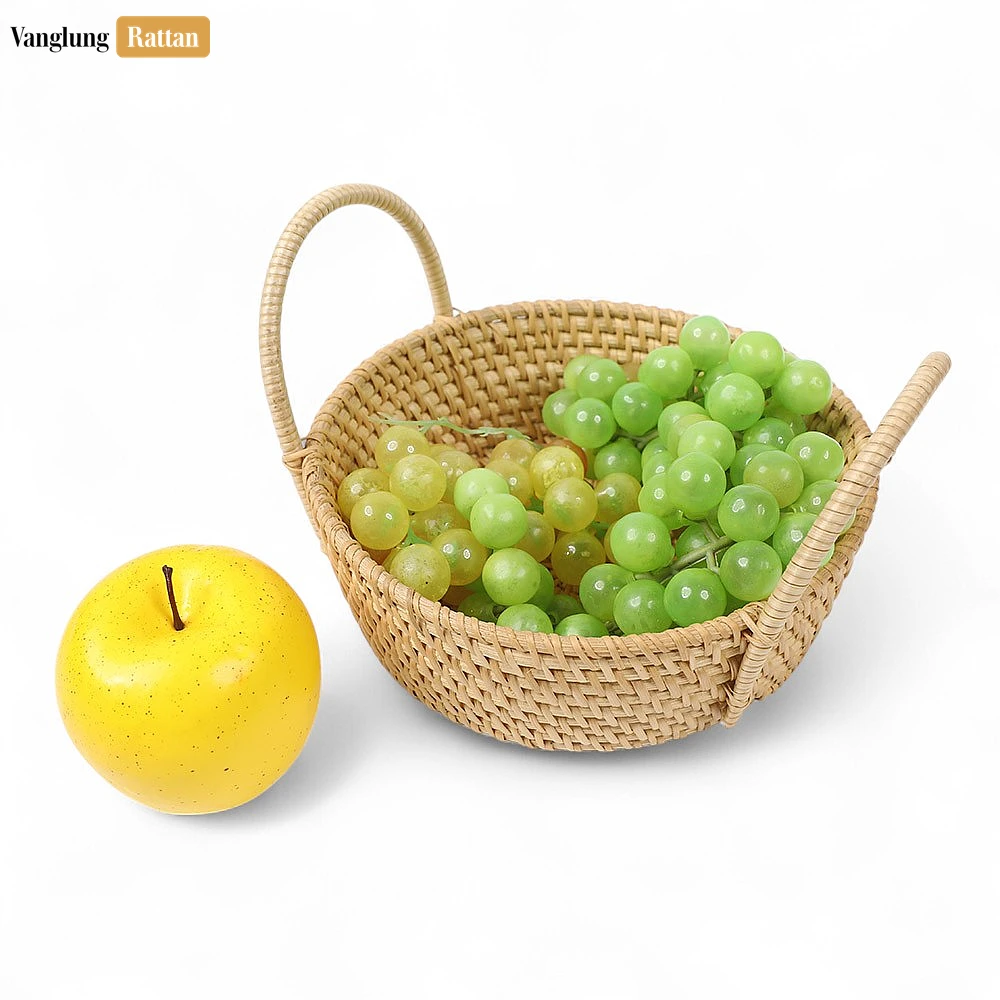Natural Round Wicker Straw Rattan Serving Bowl with Handles - TW01BL0002T - ❓ Frequently Asked Questions