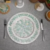 Round Mother of Pearl Service Plate with Botanical Leaf Design - UP06KT1004-1.webp