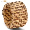 Brown Handmade Rustic Basketweave Full Rattan Napkin Ring - TW021001-B-1.webp