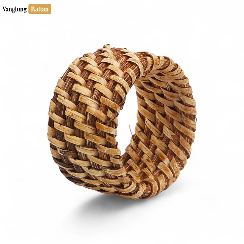 Brown Handmade Rustic Basketweave Full Rattan Napkin Ring - TW021001-B - ❓ Frequently Asked Questions