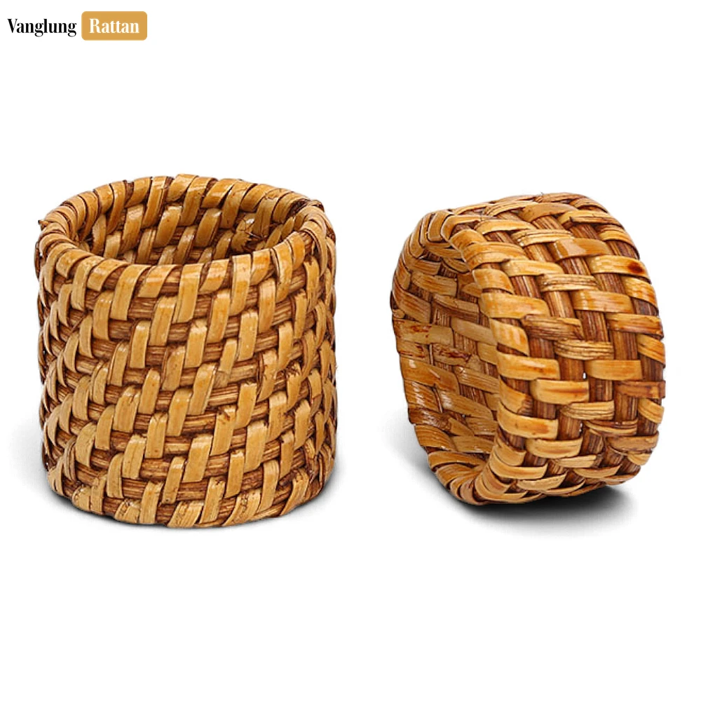 Brown Handmade Rustic Basketweave Full Rattan Napkin Ring - TW021001-B - Q: Are these napkin rings suitable for outdoor use?