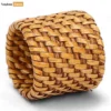 Brown Handmade Rustic Basketweave Full Rattan Napkin Ring - TW021001-B-H5-1.webp
