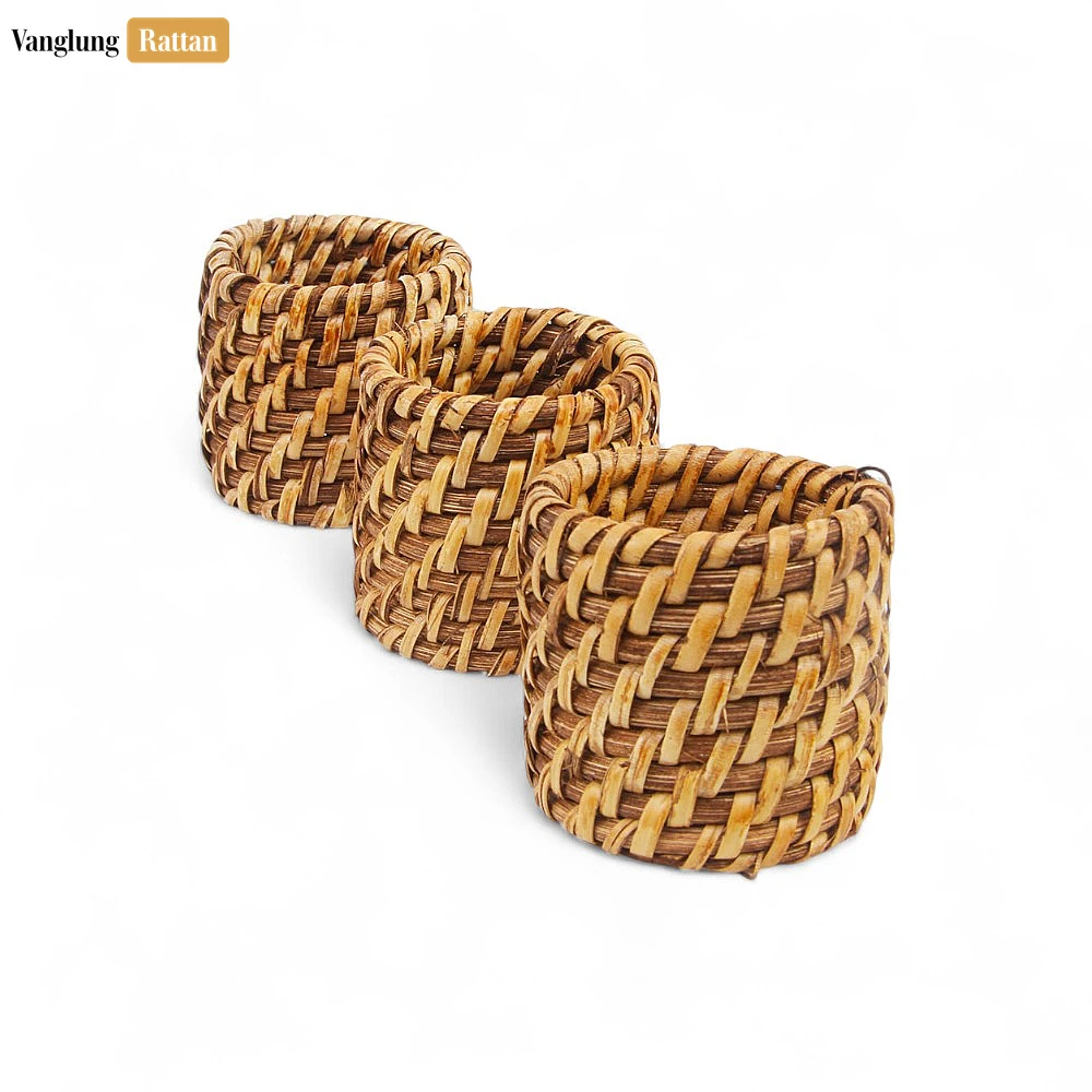 Brown Handmade Rustic Basketweave Full Rattan Napkin Ring - TW021001-B-H5 - ❓ Frequently Asked Questions