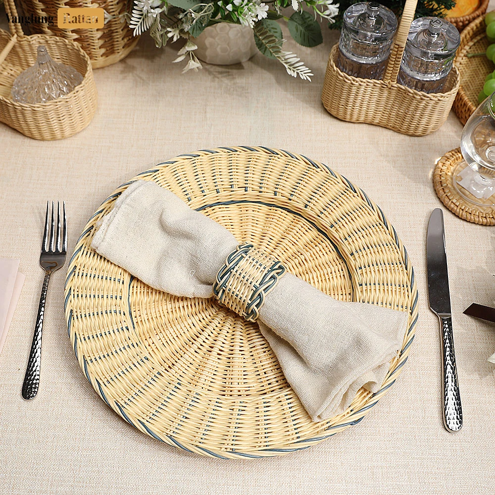 Coastal Blue Handwoven Napkin Ring - TW031001-B - 🎨 Artisan Craftsmanship Meets Coastal Charm