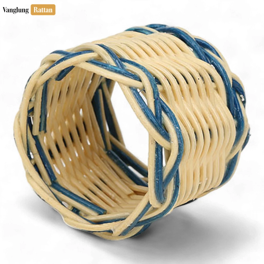 Coastal Blue Handwoven Napkin Ring - TW031001-B - 🍽️ Versatile Applications