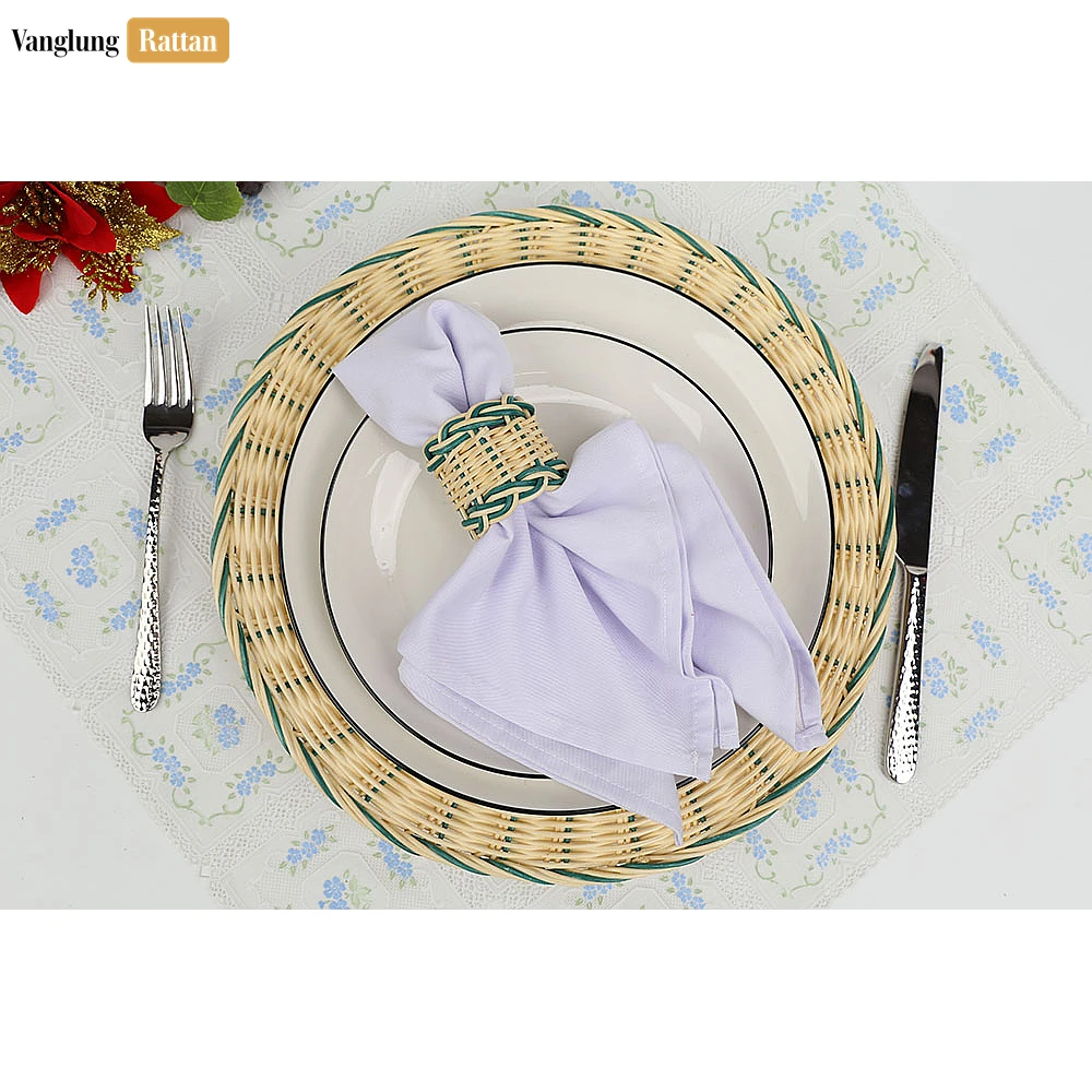 Coastal Green Handwoven Napkin Ring - TW031001-G - 🎨 Product Features & Design