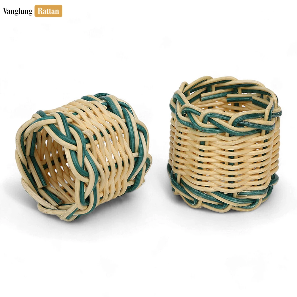 Coastal Green Handwoven Napkin Ring - TW031001-G - ⭐ Product Highlights