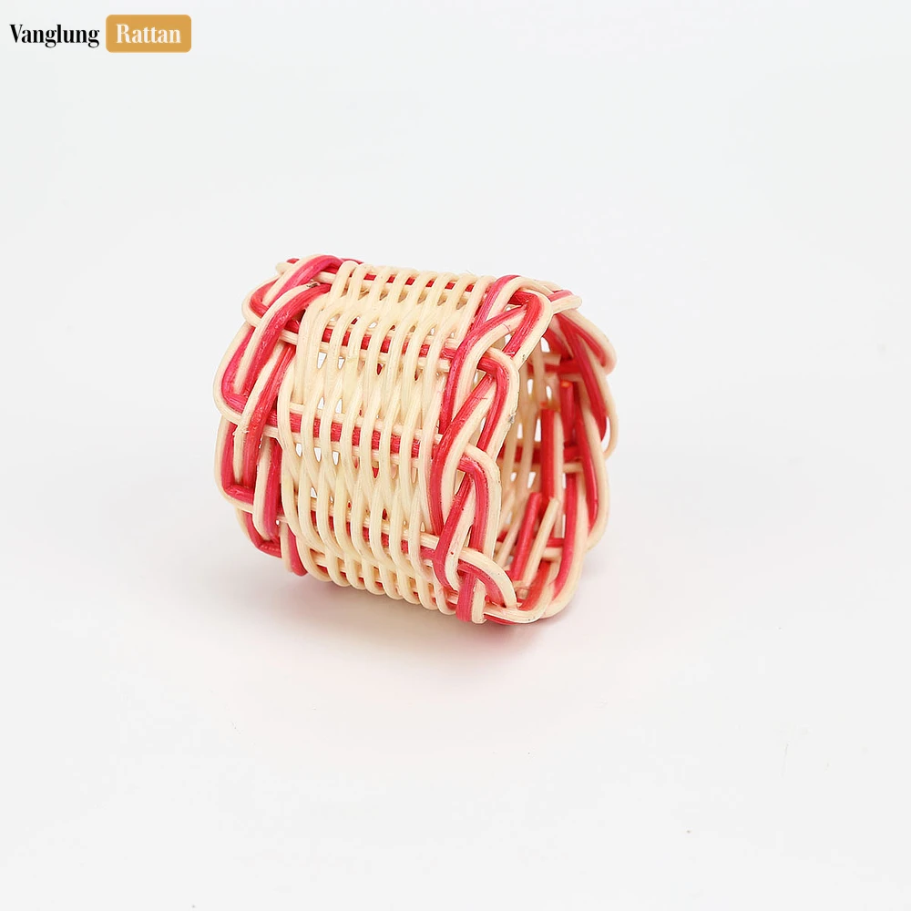 Coastal Red Handwoven Napkin Ring - TW031001-R - ⭐ Product Highlights