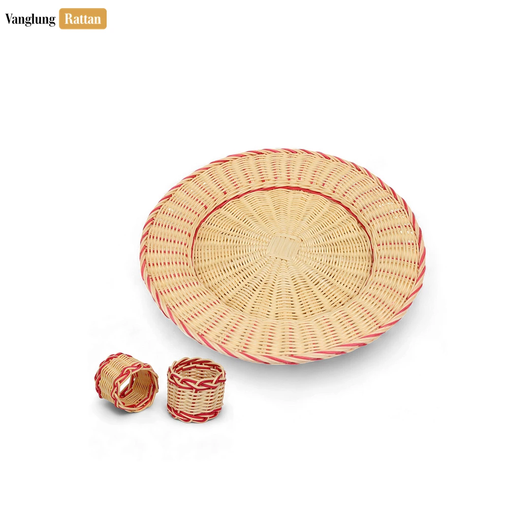 Coastal Red Handwoven Napkin Ring - TW031001-R - 🏆 Why Choose VanglungRattan?