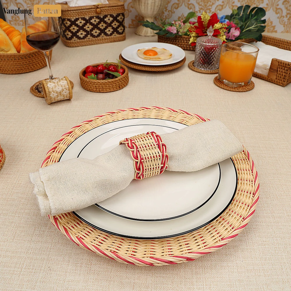 Coastal Red Handwoven Napkin Ring - TW031001-R - ❓ Frequently Asked Questions