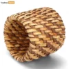 Dark Brown Handmade Rustic Basketweave Full Rattan Napkin Ring - TW021001-DB-H5-1.webp