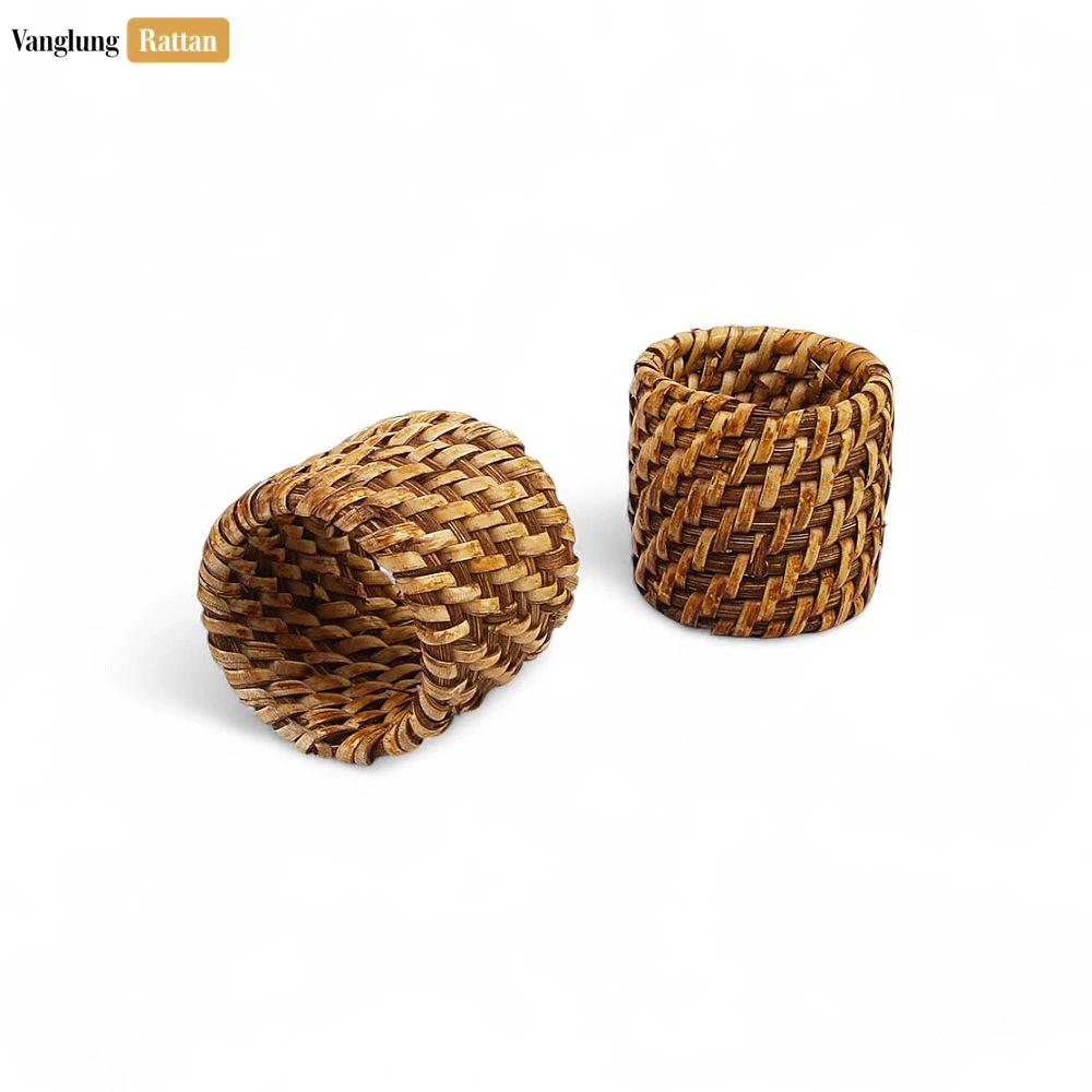 Dark Brown Handmade Rustic Basketweave Full Rattan Napkin Ring - TW021001-DB-H5 - ❓ Frequently Asked Questions