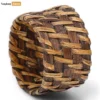 Dark Brown Rustic Weave Bamboo Rattan Napkin Ring - TW051101-DB-1.webp