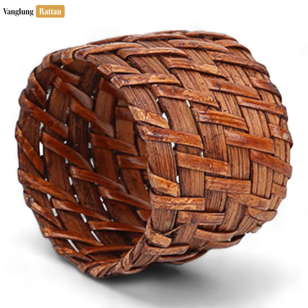 Dark Brown Woven Bamboo Rattan Napkin Ring - TW051101-D - 🌿 Dark Brown Woven Bamboo Rattan Napkin Ring - TW051101-D: Elevate Your Dining Experience