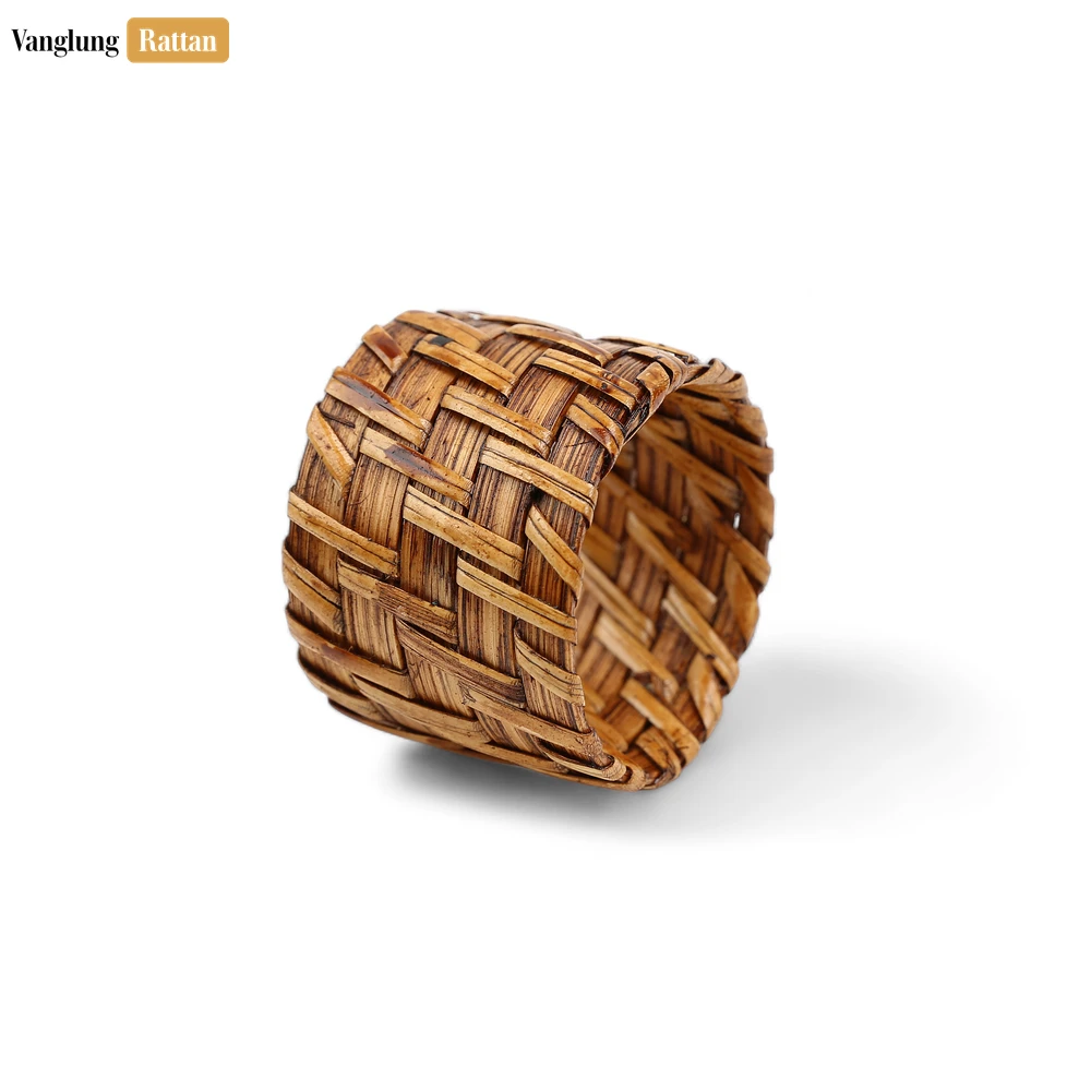 Dark Brown Woven Bamboo Rattan Napkin Ring - TW051101-D - Q: How do I clean and maintain my bamboo rattan napkin rings?