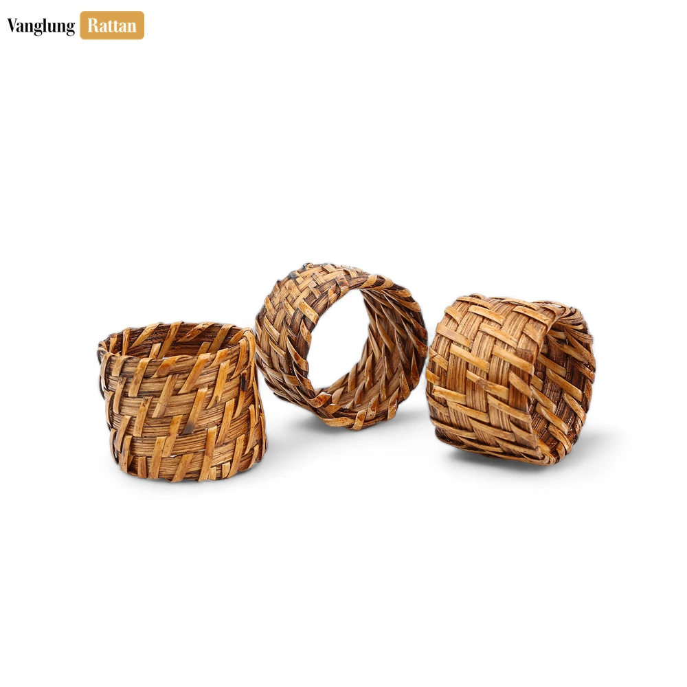 Dark Brown Woven Bamboo Rattan Napkin Ring - TW051101-D - Q: Will the dark brown color fade over time?