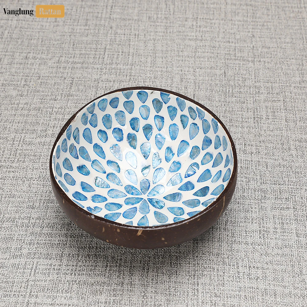 Handmade Coconut Bowl Mother of Pearl with Blue Teardrop - TW09CC002 - 🌟 Product Overview