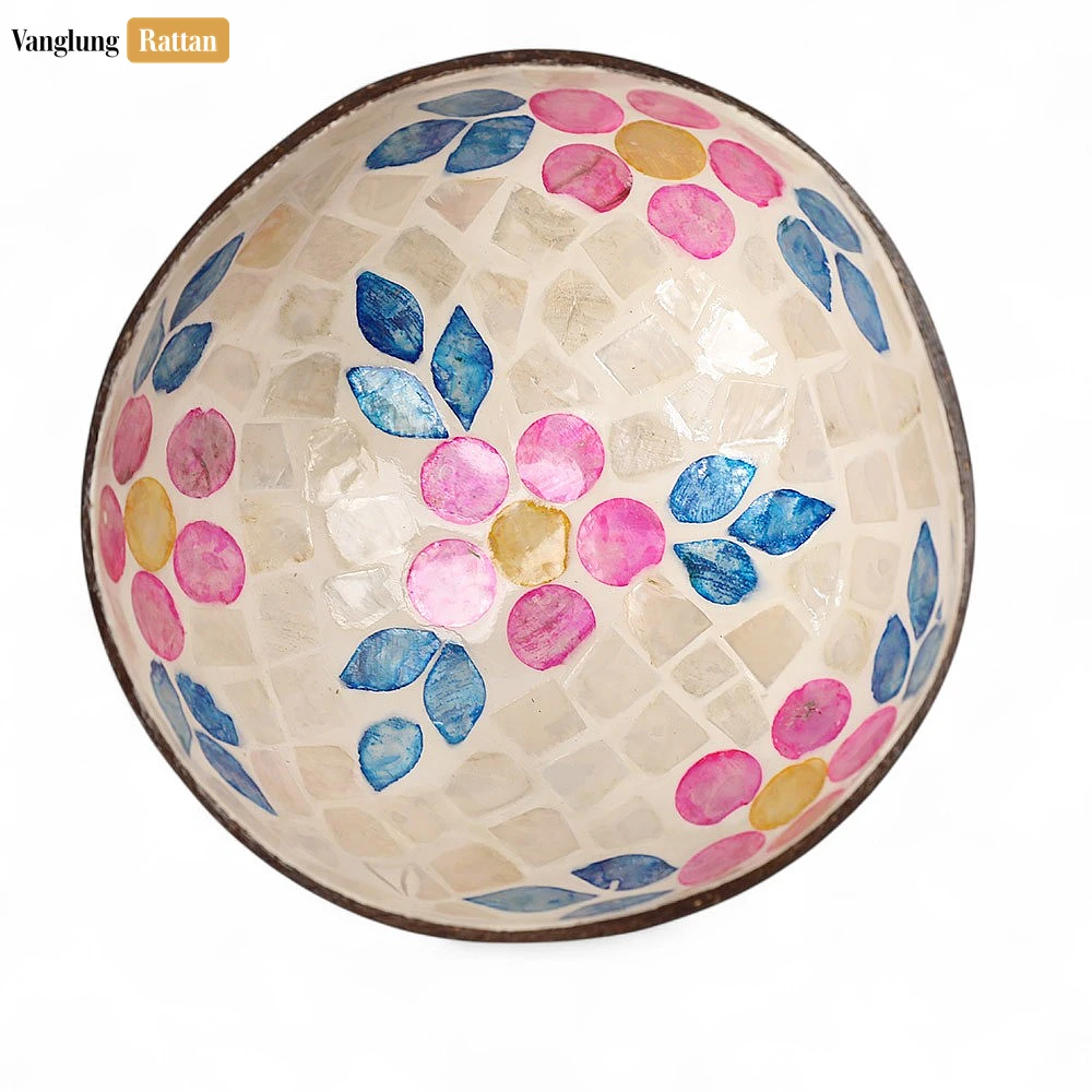 Handmade Coconut Bowl Mother of Pearl with Painted Pink Flower - TW09CC003 - ❓ Frequently Asked Questions