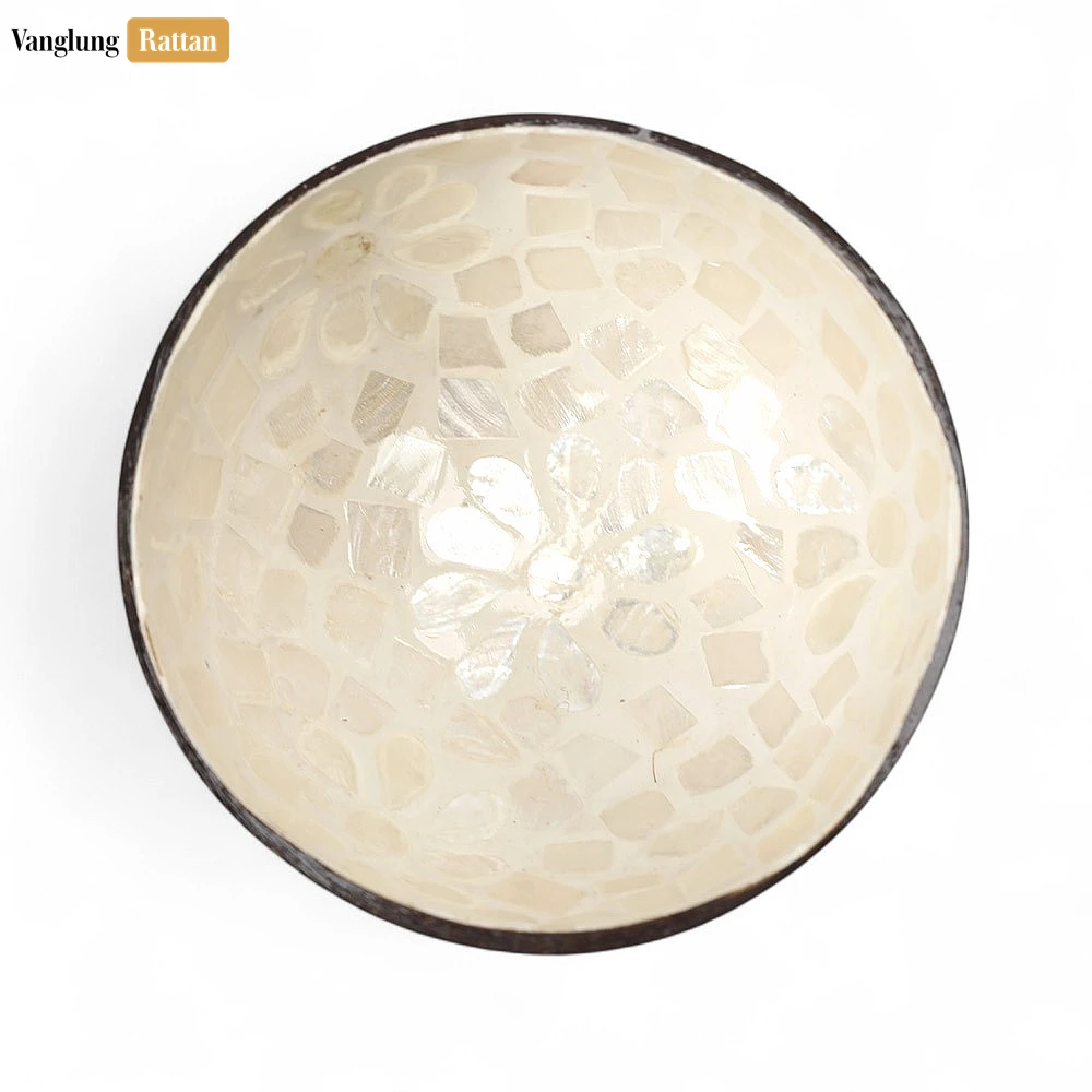 Handmade Coconut Bowl Mother of Pearl with Polka Dot - TW09CC001 - 🥥 Handmade Coconut Bowl Mother of Pearl with Polka Dot - TW09CC001