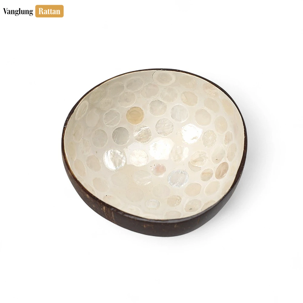 Handmade Coconut Bowl Mother of Pearl with Polka Dot - TW09CC001 - 🏪 Why Choose VanglungRattan?