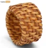 Light Brown Handmade Rustic Basketweave Full Rattan Napkin Ring - TW021001-LB-1.webp