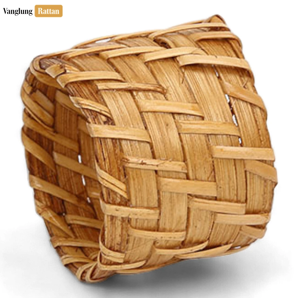 Light Brown Rustic Weave Bamboo Rattan Napkin Ring - TW051101-LB - ✨ Product Highlights