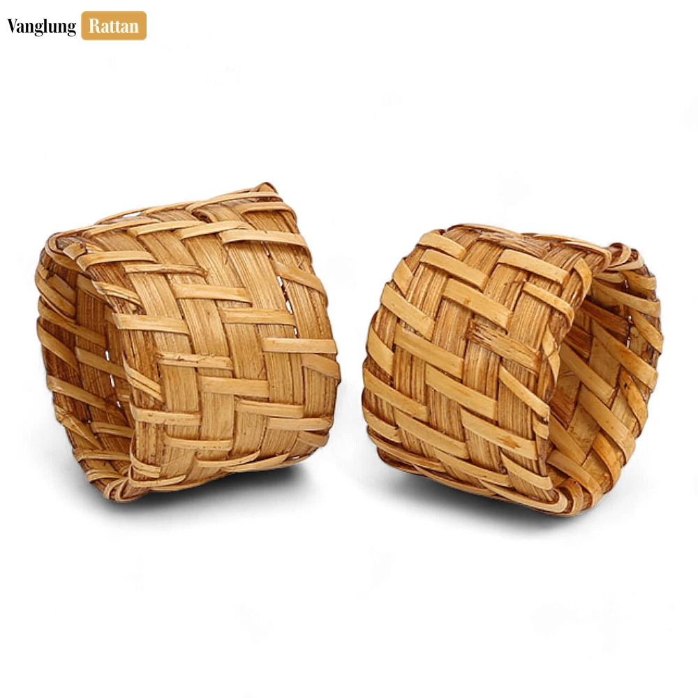 Light Brown Rustic Weave Bamboo Rattan Napkin Ring - TW051101-LB - 🏆 Why Choose VanglungRattan?