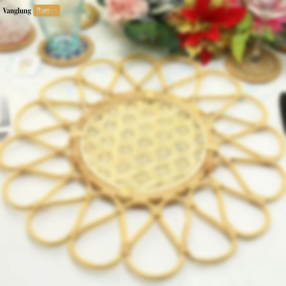 Yellow Scalloped Flower Handwoven Bamboo Rattan Placemat with Spiral Weave - UP054037 - ❓ Frequently Asked Questions
