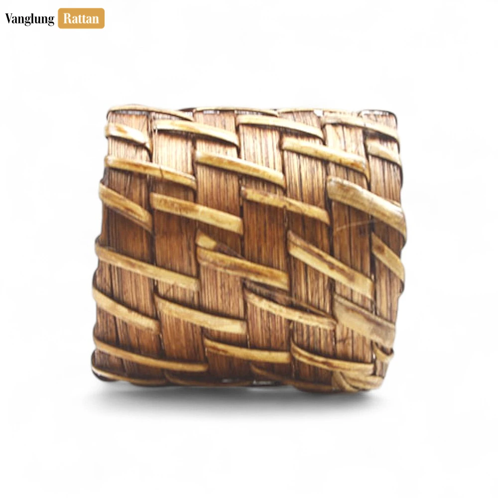 Long Light Brown Rustic Weave Bamboo Rattan Napkin Ring - TW051101-LB-H5 - 🏆 Why Choose VanglungRattan?