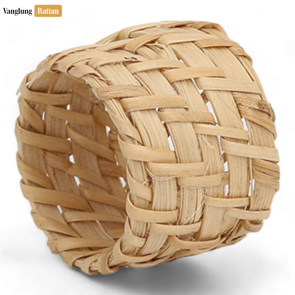 Natural Woven Bamboo Rattan Napkin Ring - TW051101-N - ✨ Product Highlights