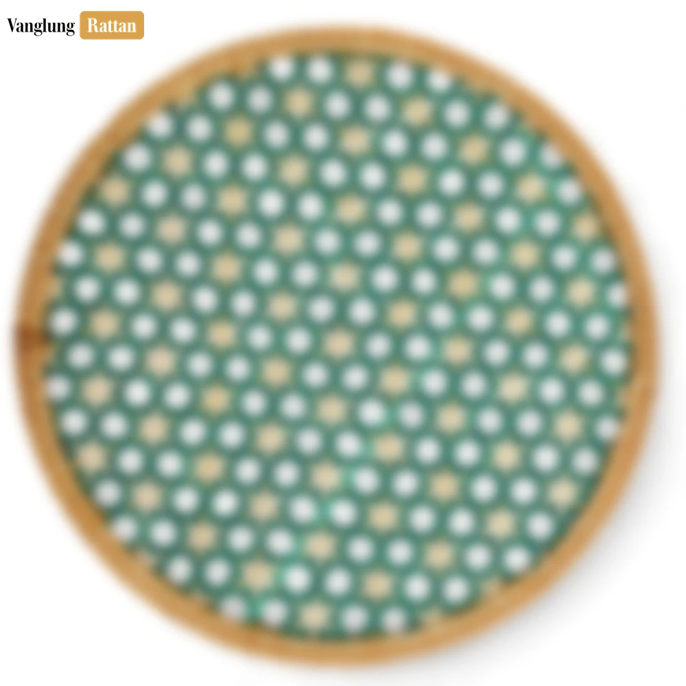 Round Natural Handwoven Bamboo Rattan Placemat with Green Star Hexagon Pattern - UP054029 - Q: How do I clean and maintain this bamboo rattan placemat?