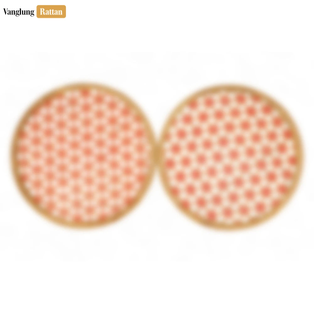 Round Natural Handwoven Bamboo Rattan Placemat with Red Star Hexagon Pattern - UP054028 - Q: Will the red color fade over time?