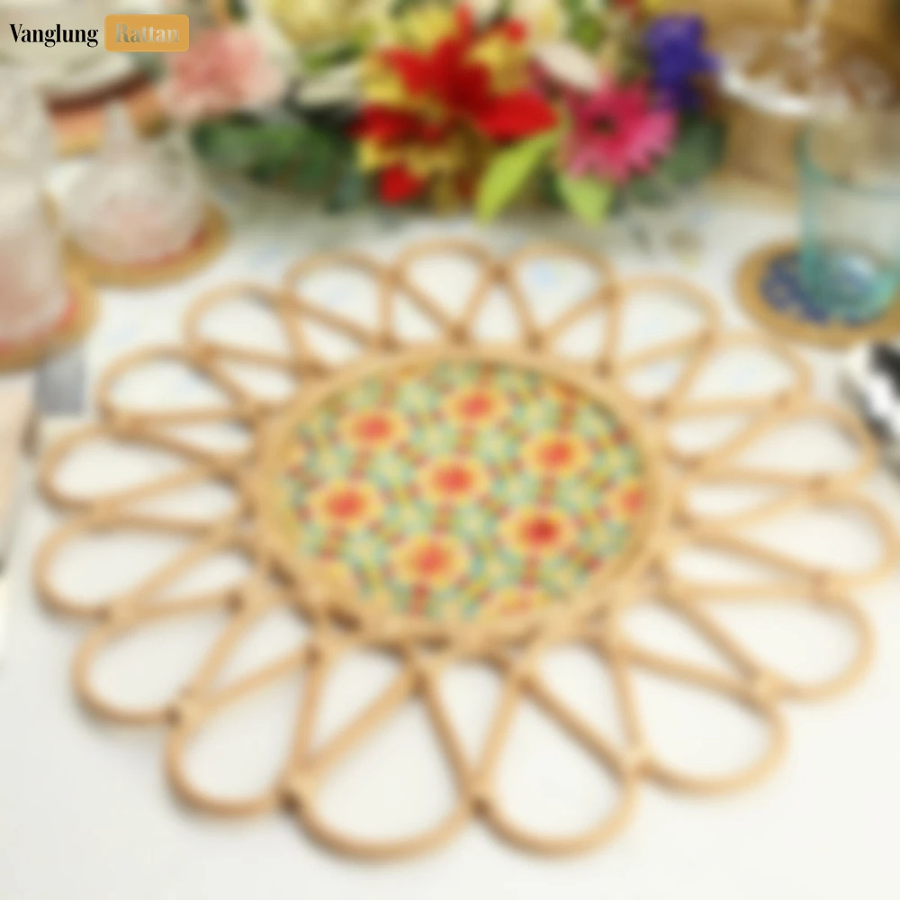 Scalloped Flower Handwoven Bamboo Rattan Placemat with Geometric Star Weave - UP054033 - ❓ Frequently Asked Questions