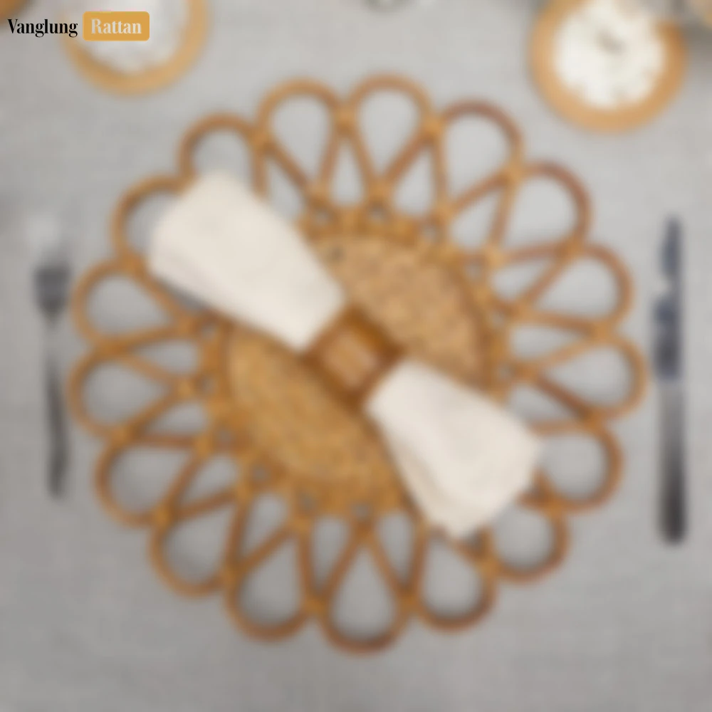 Scalloped Flower Handwoven Bamboo Rattan Placemat with Green Hexagon Pattern - UP054031 - ❓ Frequently Asked Questions