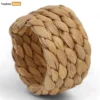 Handmade Green Chunky Braid Water Hyacinth Napkin Ring - TW081001-1.webp