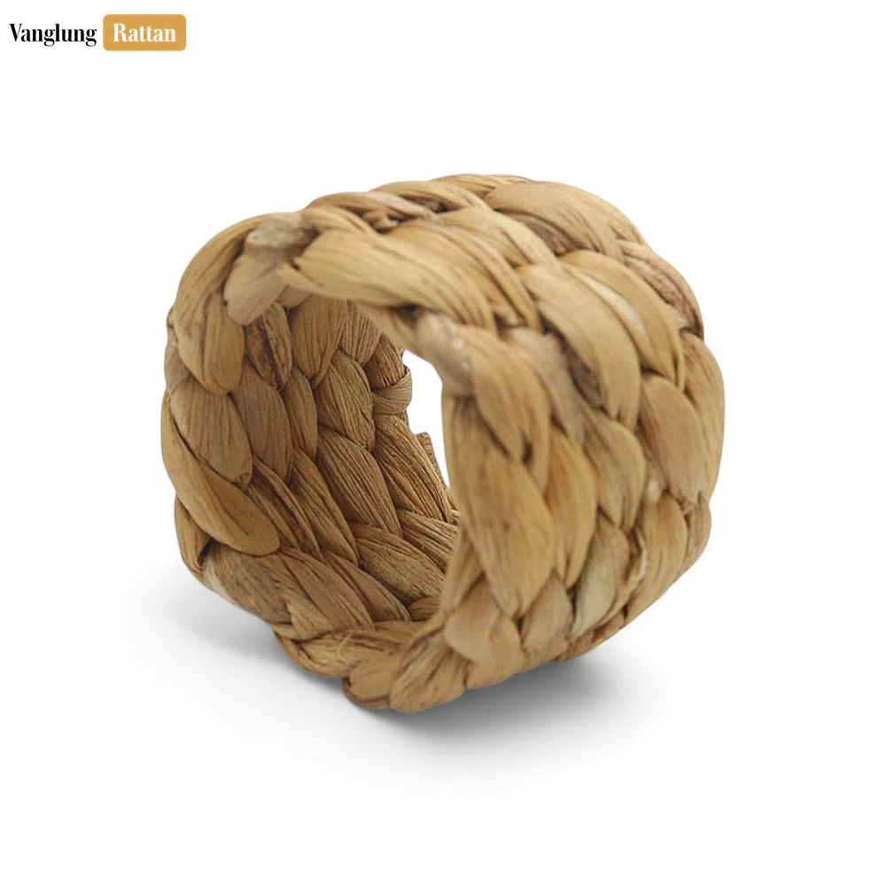Handmade Green Chunky Braid Water Hyacinth Napkin Ring - TW081001 - 🎯 Applications