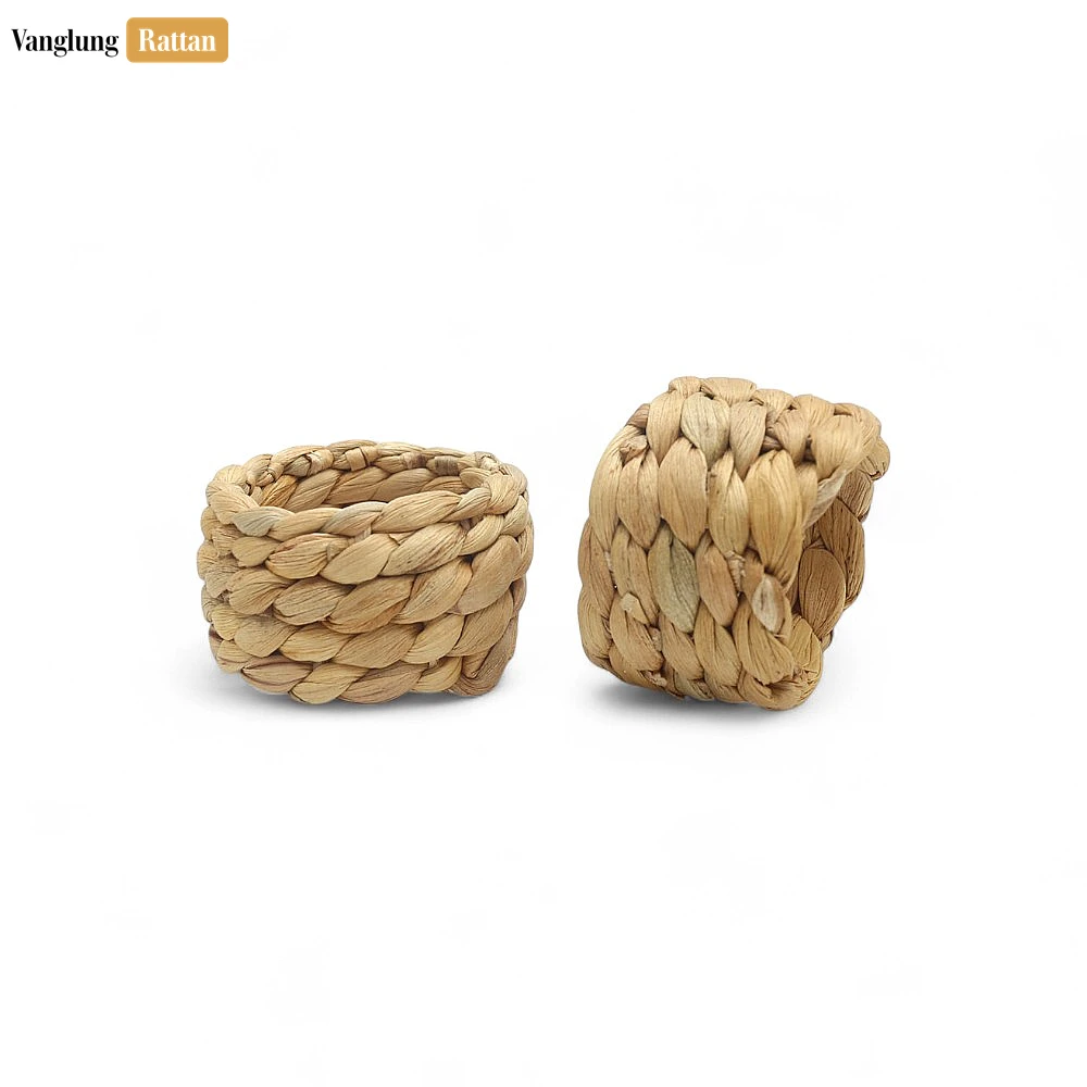 Handmade Green Chunky Braid Water Hyacinth Napkin Ring - TW081001 - 🏆 Why Choose VanglungRattan