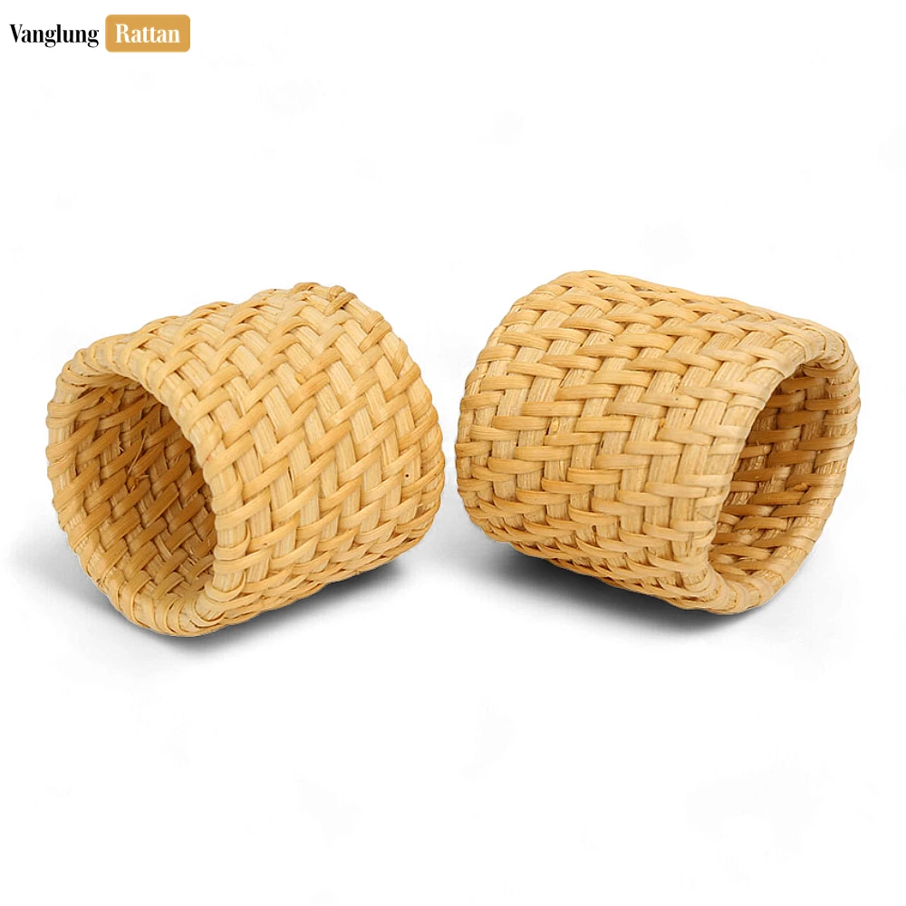 Handwoven Gray Rustic Wicker Straw Rattan Napkin Ring - TW011003-GRA - 🏆 Why Choose VanglungRattan