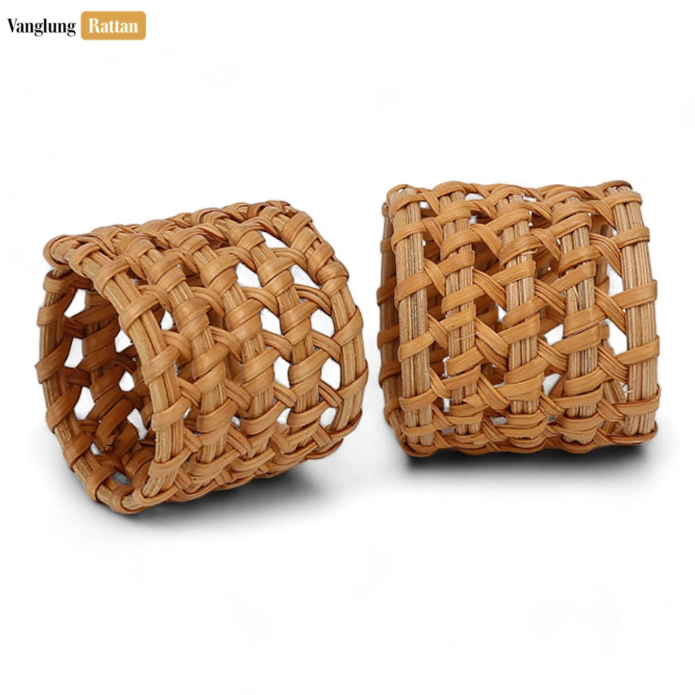 Handwoven Green Straw Rattan Napkin Ring with Airy Lattice Design - TW011004 - 🏆 Why Choose VanglungRattan?