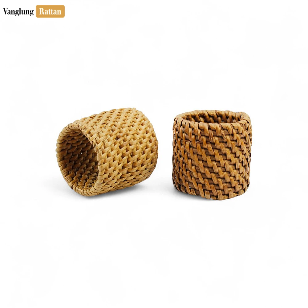 Handwoven Light Brown Rustic Wicker Straw Rattan Napkin Ring - TW011003-LB - ❓ Frequently Asked Questions